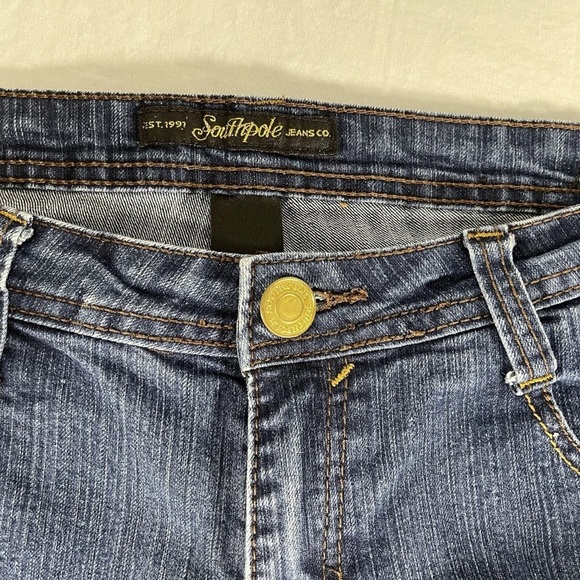 Southpole Jeans Womens 9 Bootcut Flare Mid Rise Medium Wash Pocket Bling Stretch - Picture 4 of 13